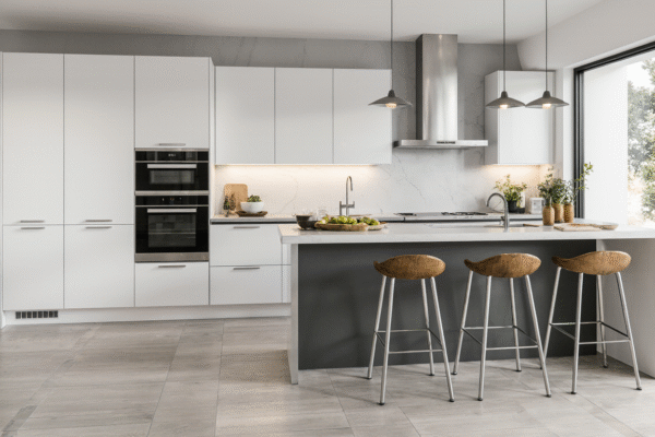 Cuisine équipée en aluminium