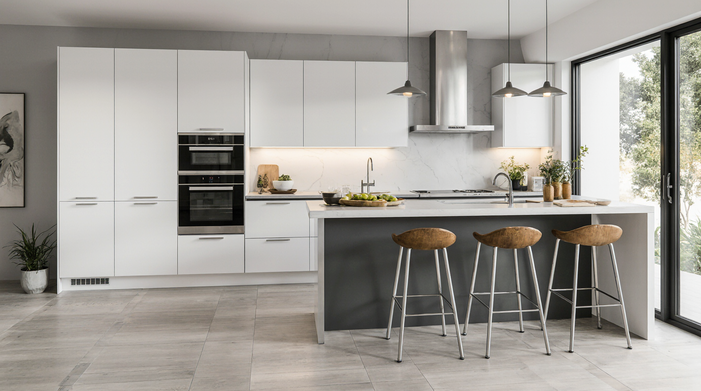 Cuisine équipée en aluminium